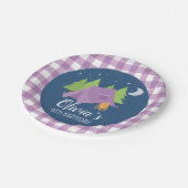グランピングガールパープルテントキャンピングバースデーパーティー ペーパープレート (アングル)