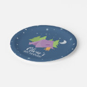 グランピングガールパープルテントキャンプ誕生日 ペーパープレート (アングル)