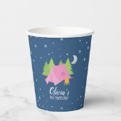 グランピングガールピンクキャンピングバースデーパーティー 紙コップ (正面)