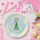 グランピングキャンピンググリーンテントスリーパーアウトドア ペーパープレート (パーティー)