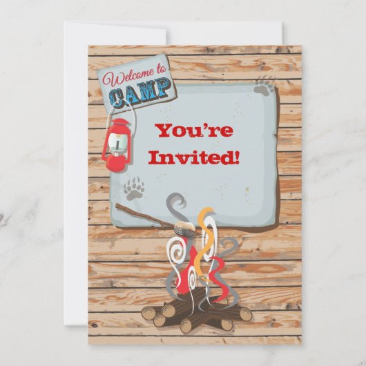 グランピングキャンプパーティの招待状 招待状 (裏面)