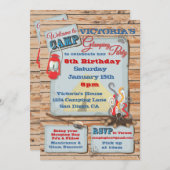 グランピングキャンプパーティの招待状 招待状 (正面/裏面)