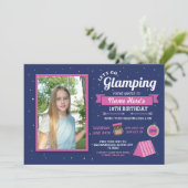 グランピングキャンプフォトスリープオーバーガールズ招待状 招待状 (スタンド正面)