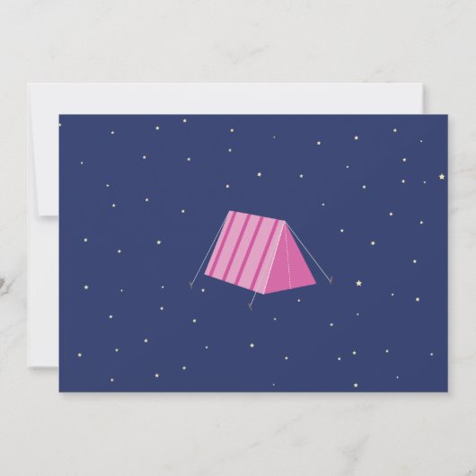 グランピングキャンプフォトスリープオーバーガールズ招待状 招待状 (裏面)