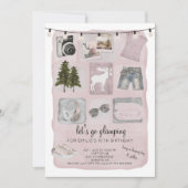 グランピングキャンプ10thバースデーパーティーの招待状 招待状 (正面)