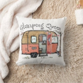 グランピングクイーンおもしろいヴィンテージキャンパー クッション (ブランケット)