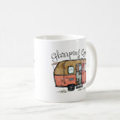 グランピングクイーンおもしろいヴィンテージキャンパー コーヒーマグカップ (正面右)