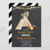 グランピングスモアパーティー 招待状 (正面/裏面)