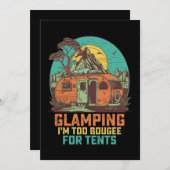 グランピング私はテントのためのブーギーレトロヴィンテージ 招待状 (正面/裏面)
