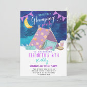 グランピング違うデザイン誕生日招待状カード (スタンド正面)