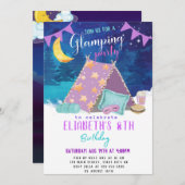 グランピング違うデザイン誕生日招待状カード (正面/裏面)