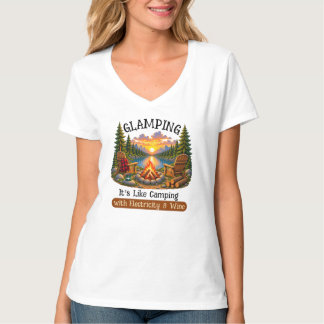 グランピング キャンプみたい レディースTシャツ Tシャツ