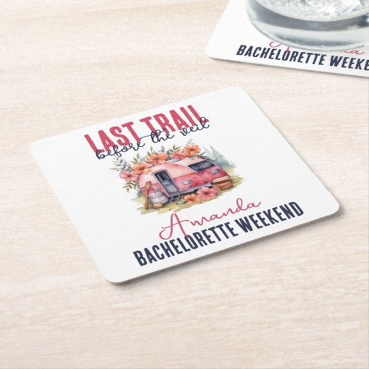 グランピング ラストトレイル ブライズゲートパーティーウィークエンド スクエアペーパーコースター (アングル)