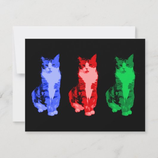 グランピーキャットポップ・アートの招待状 招待状 (正面)