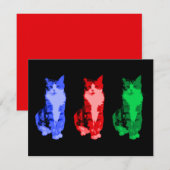 グランピーキャットポップ・アートの招待状 招待状 (正面/裏面)