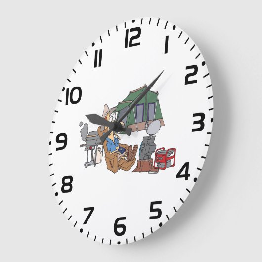 グランプおもしろいマンガラグジュアリーキャンピング ラージ壁時計 (傾斜)