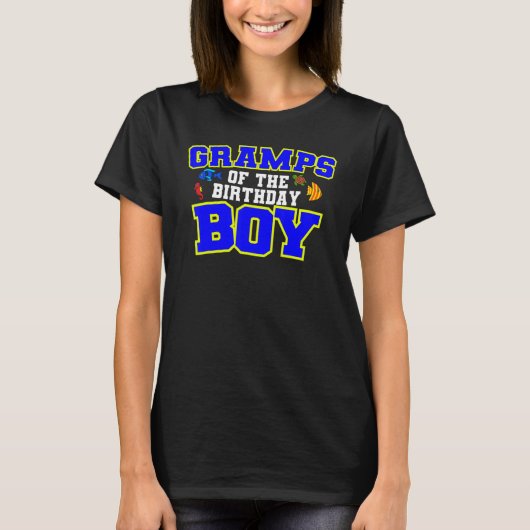 グランプスオブ誕生日ボーイ魚釣りテーマブデイセレ Tシャツ (正面)