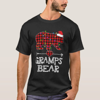 グランプスベアクリスマスパジャマレッドプレイドバッファローファム Tシャツ
