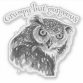 グランプミニマリスト水の色プリントアートフクロウ愛好家。 シール (正面)