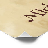 グランプミニマリスト水の色プリントアートフクロウ愛好家。 ポスター (コーナー)