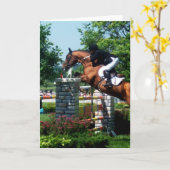 グランプリに輝く馬のグリーティングカード カード (黄色い花)