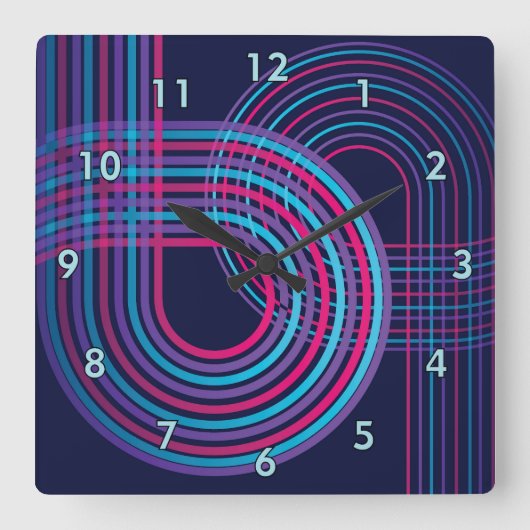 グランプリカラフル競馬場 スクエア壁時計 (正面)