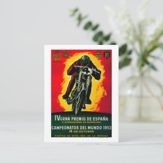 グランプレミオデエスパーナヴィンテージポスターヨーロッパ ポストカード (スタンド正面)