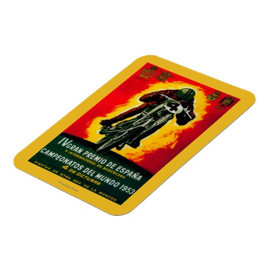 グランプレミオデエスパーナヴィンテージポスターヨーロッパ マグネット (左側)