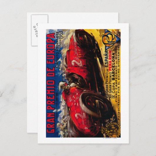 グランプレミオデユーロパヴィンテージポスターヨーロッパ ポストカード (正面/裏面)