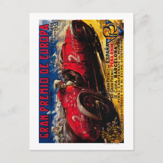 グランプレミオデユーロパヴィンテージポスターヨーロッパ ポストカード (正面)