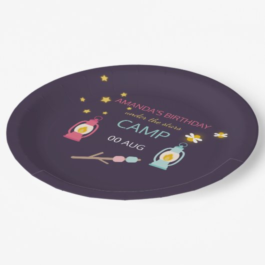 グランプ女の子らしパーティーパーソナライズされた ペーパープレート (アングル)