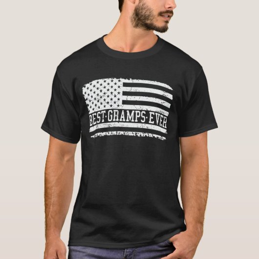 グランプ最高のスエバーアメリカ国旗のヴィンテージおじいちゃん Tシャツ (正面)