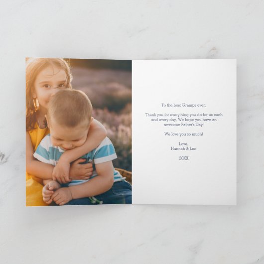 グランプ最高のス・エバー |父の日の写真 カード (内部)