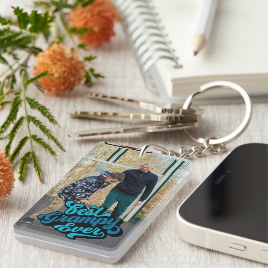 グランプ最高のー史上最高 |グランドパ写真 キーホルダー (正面右)