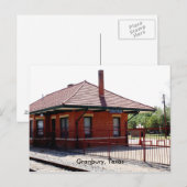 グランベリーRRステーション、テキサス州、グランベリー ポストカード (正面/裏面)