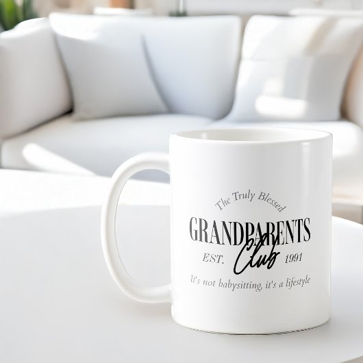 グランペアレントクラブエスト。任意の年のおもしろいライフスタイル コーヒーマグカップ