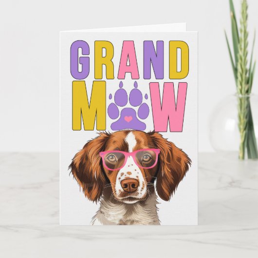 グランマウスパニエル犬グランドドッグ祖父母の日 シーズンカード (正面)