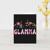 グランマエステ ピンク ワイルドフラワー 昇格のお知らせ カード (黄色い花)