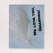 グランマグランドパマザーベビーベルーガクジラ ジグソーパズル (縦)