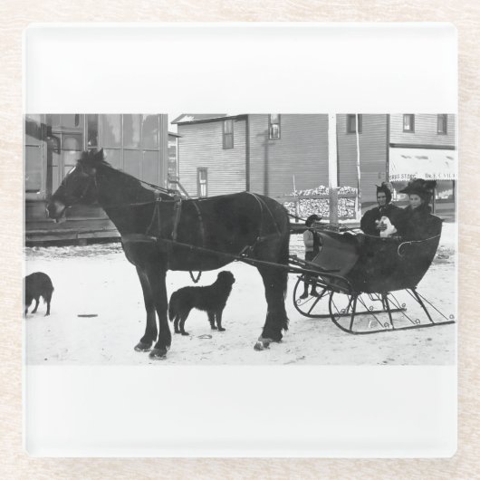 グランマジョンソンスレイ – ホワイトバンドスクエア ガラスコースター (正面)