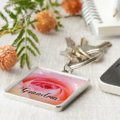 グランマピンクローズデザイン キーホルダー (側面)