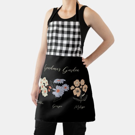 グランマフラワーガーデン名前をカスタムするヴィンテージフローラ エプロン (インサイチュ)