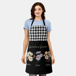 グランマフラワーガーデン名前をカスタムするヴィンテージフローラ エプロン