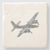 グランマンF7Fティガーネコイラストレーション ストーンコースター (正面)