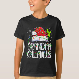 グランマ・クラウスTシャツ クリスマス ライト パジャマ ファミリー Tシャツ