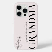 グランマ|シックボヘミアン レタリングとフラワー Case-Mate iPhoneケース (裏面)