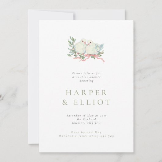 グランミレニアム ラブ バーズ カップルシャワー 招待状 (正面)