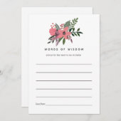 グランモダンドゥールプラム&ピンクフローラブライダルシャワー アドバイスカード (正面/裏面)