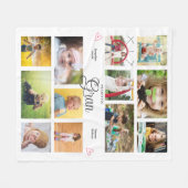 グラン愛するパーソナライズされたハートモダン フリースブランケット (正面(横))