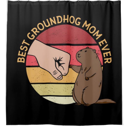 グラン最高のホッグの母 | Groundhog Lover シャワーカーテン (正面)